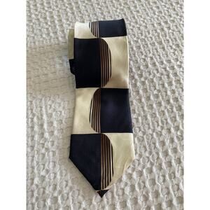 Vintage Georgio Brutini Black Brown Champagne  Silk Tie‎
